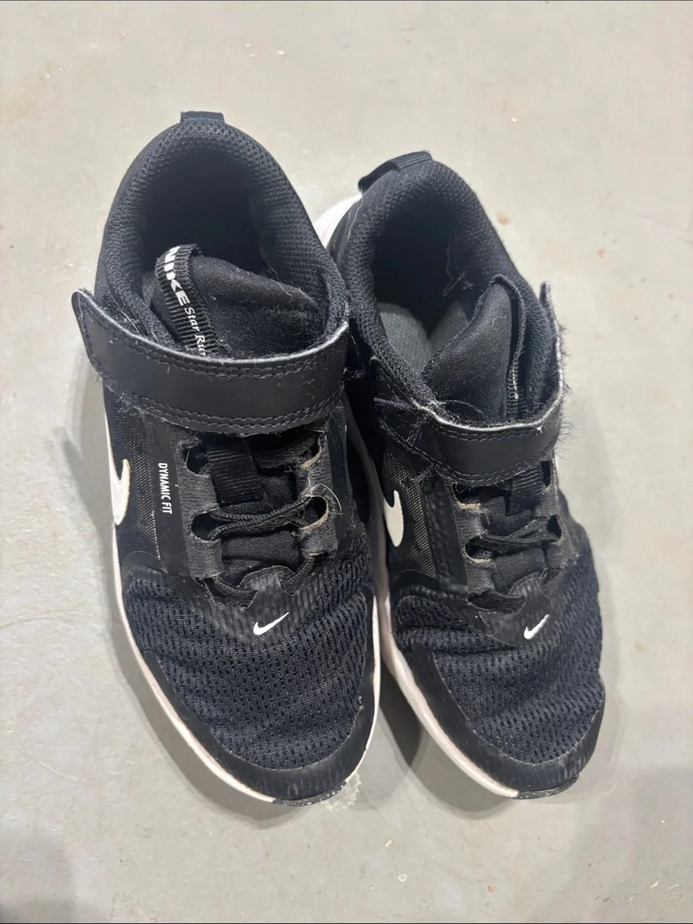 Nike Black and White Kids' Hook-and-Loop Sneakers